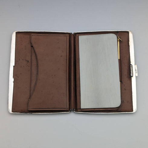 1897年 英国アンティーク 純銀製カードケース 両開き型 Frederick Marson